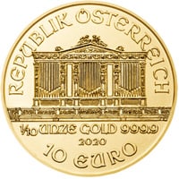 1/10 ounce Philharmonic gold coin, 10 Euro