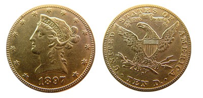 Liberty: $10 gold coin mintage from 1866 - 1907