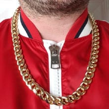Heavy men's Cuban gold link biker necklace