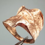 modern designed 10k rose gold ring