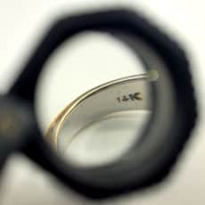 14k white gold marking in men's diamond ring