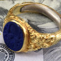 Man's gold ring made of 18 karat gold