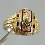 statement gold ring with Indian motive
