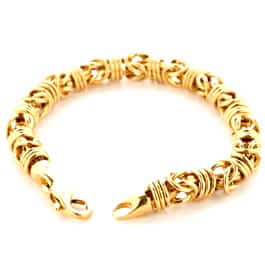 Unisex 18k yellow gold woven bracelet