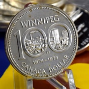 Canada Silver Dollar 1974 City of Winnipeg 100 years