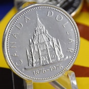 Canada silver dollar 1876 - 1976 library of parliament