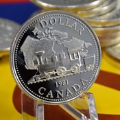 Canada silver dollar coin 1981 Canadian Pacific Railway