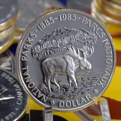 Canada silver dollar coin 1985 National Parks