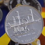 Canada silver dollar coin1991 Frontenac