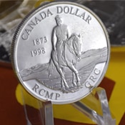 Canada silver dollar coin 1998 125th Anniversary of RCMP