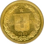 20 Francs 1883 gold coin