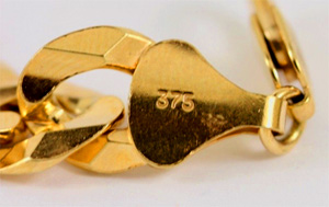 375 gold stamp marking British Gold