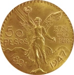 Mexican 50 Pesos gold coin 1947