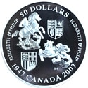 Canadian $50 Queen's 60th Anniversary Silver Coin
