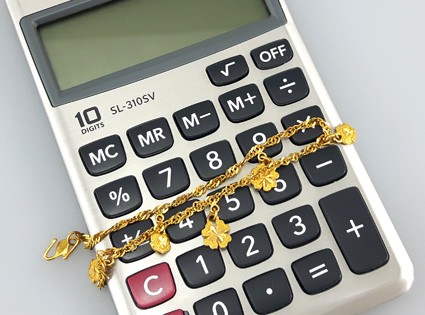 916 gold jewelry on calculator for evaluation