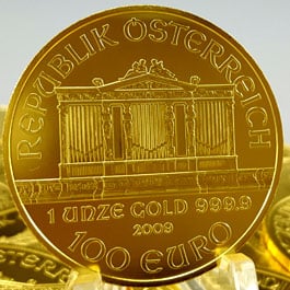 Austrian made 1 ounce fine gold coin, Philharmonic