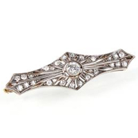 Art Decó gold and diamond brooch