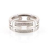 Bvlgari Parentesi 18k white gold ring with diamonds