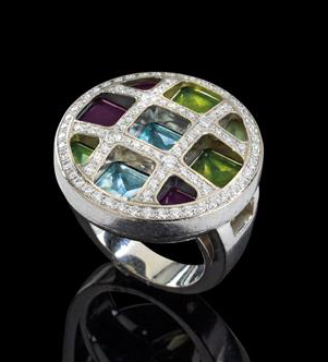 Cartier diamond and gemstone ring Pasha