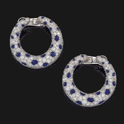 Cartier diamond and sapphire ear clips