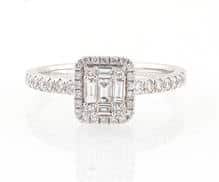 Pave-set diamond engagement ring