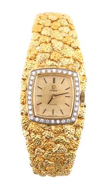 18K gold Omega watch with diamonds