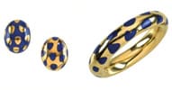 Tiffany & co. gold and lapis lazuli jewelry set
