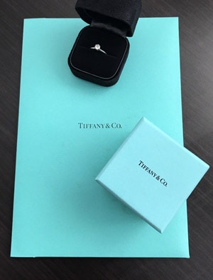 Tiffany & Co. engagement ring with box