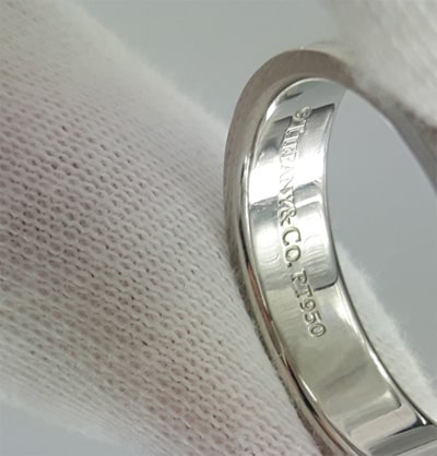 Tiffany & Co. .950 platinum ring with hallmark