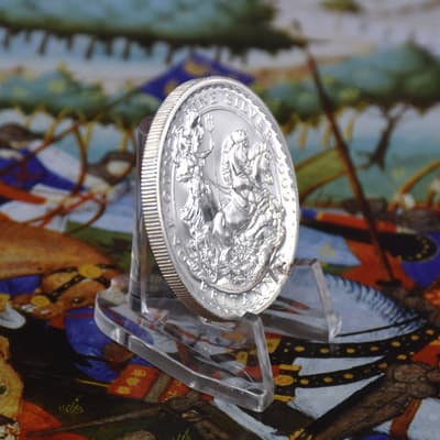 Britannia silver bullion coin edge and obverse