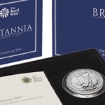 Britannia silver coin in original Royal Mint box