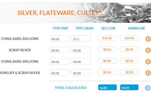 reDollar's silver and silver coin calculator