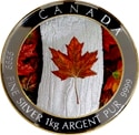 Colored $250 Forever Maple Leaf Silver Coin