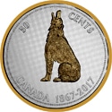 50 Cent Howling Wolf Canada Silver Coin