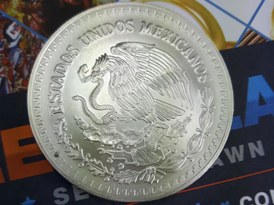 stock image: Estados Unidos Mexicanos, Mexican silver coin