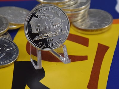 stock image: Canada Dollar 1981, Canadian silver dollar