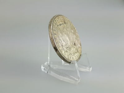 stock image: one dollar Morgan coin rim