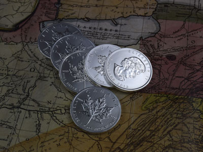 stock image: Queen Elizabeth II on Canadian Maple Leaf coin