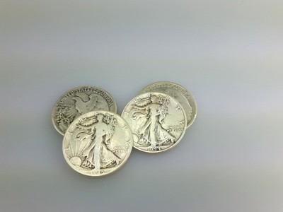 stock image: half dollar Walking Liberty silver coins, 90% silver