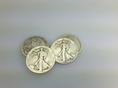 stock image: half dollar Walking Liberty silver coins, 90% silver