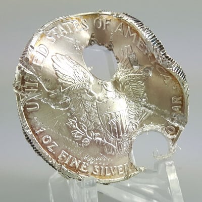 scrapped American silver Eagle coin