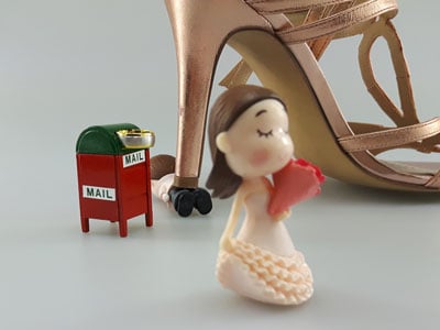 stock images: high-heel, mail box, wedding rings, bride and groom