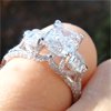 emerald cut center diamond ring