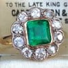 diamond ring with center emerald