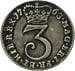 British George III  Threepence 1763 silver coin