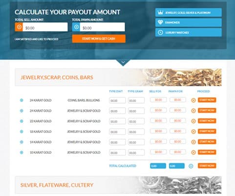 Calculate your payout with our gold calculator
