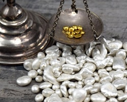 Gold granules and fine silver granules
