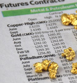 reDollar stock prices with gold nuggets