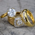 gold plated silver rings with cubic zirconia
