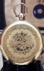 1880 "Mourning" Swiss gold pocket watch in 18 karat gold